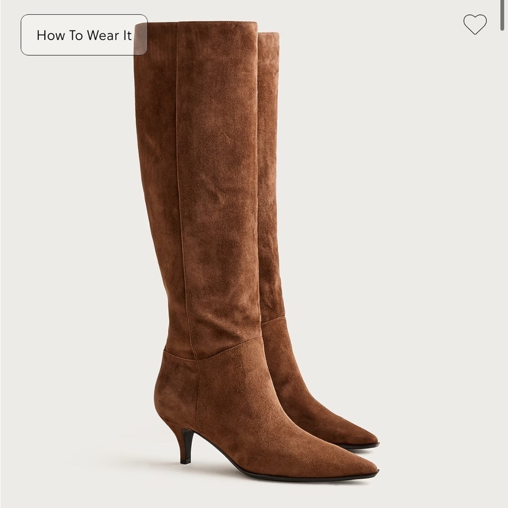 Nwob J crew perfect chocolate Stevie knee-high boots in suede